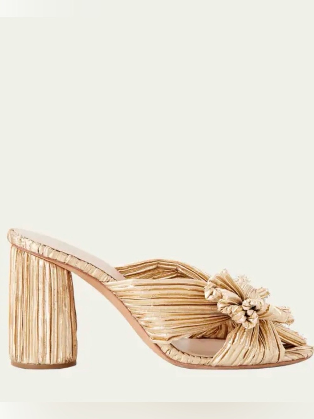 BNIB Loeffler Randall Gold Penny Block Heel Mule - Size 7.5